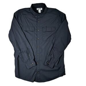 Duluth Trading Co Men’s Button-Up Roll Sleeve XL Tall – Dark Gray Tech Fabric